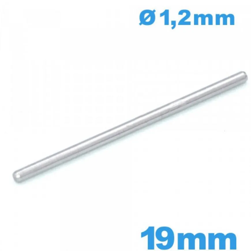 Tige droite longue de 19mm de bracelet pour montre acier