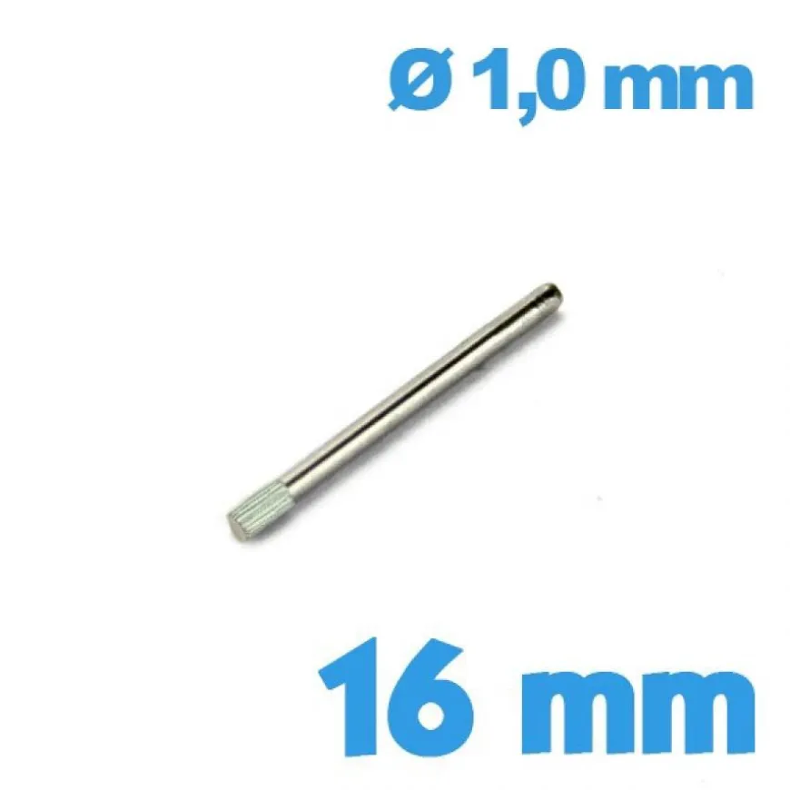 Tige à embout strié 16 mm pour bracelet - Diamètre 1,0