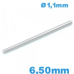 Tige goupille large de 6,50 mm droite pour montre acier