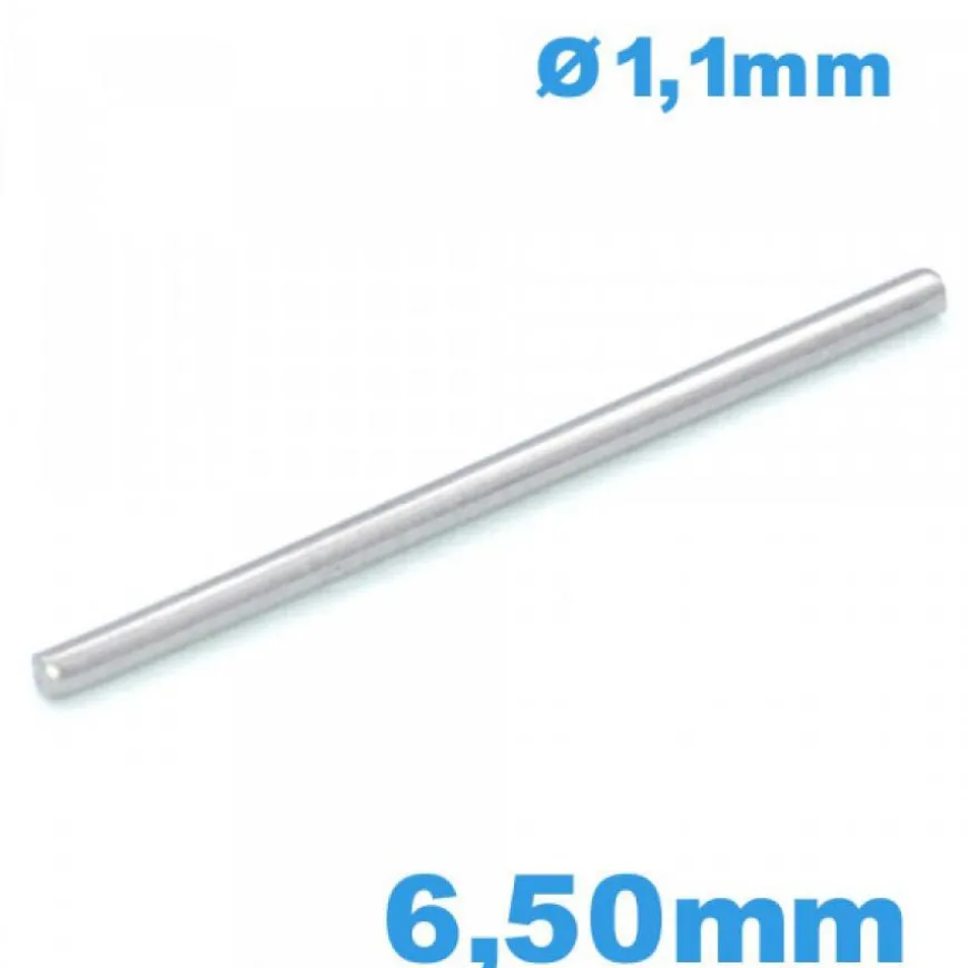 Tige goupille large de 6,50 mm droite pour montre acier