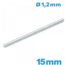 Tige Goupille Montre Droite 15 mm - Diamètre 1,20 mm