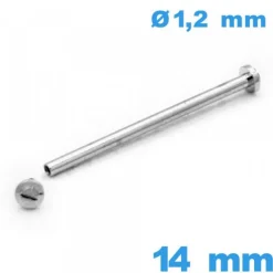 Tige pour bracelet montre tubulaire à rivet à visser 14mm de bracelet