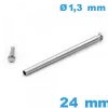 Tige pour Fermoir de Montre avec Capuchon Pression 24 mm Argenté