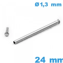 Tige pour Fermoir de Montre avec Capuchon Pression 24 mm Argenté