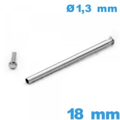 Tige pour Montre à Rivet Pression argenté 18 mm diamètre 1,30 mm