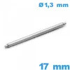 1 Tige à ressort A petite pointe Suisse 17mm pour réparation bracelet montre diam : 1,3 mm épaulement simple