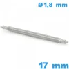 1 Tige à ressort  pour montre 17 mm Téléscopique épaulement simple diam : 1,8 mm qualité Suisse