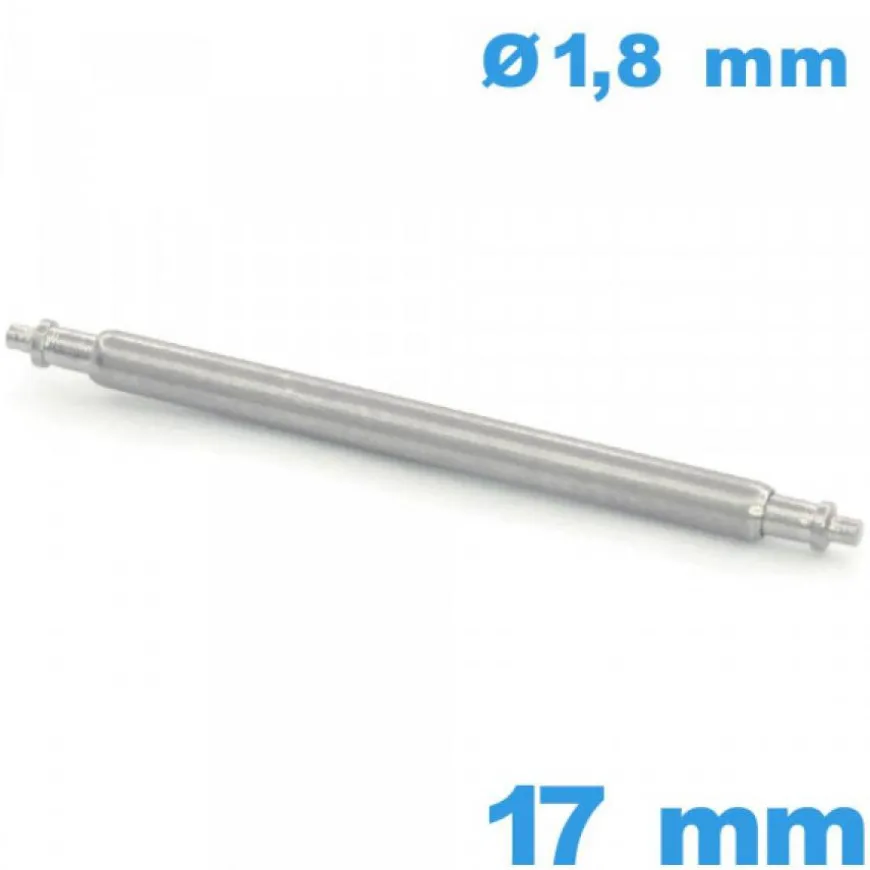 1 Tige à ressort pour montre 17 mm Téléscopique épaulement simple diam : 1,8 mm qualité Suisse
