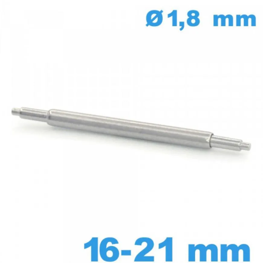 1 Tige à ressort Téléscopique 16 à 21 mm pour bracelet montre diam : 1,8 mm