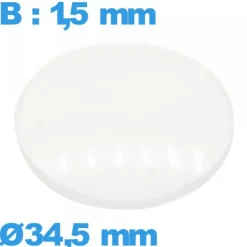 Verre avec base bombé circulaire verre minéral 34,5 mm montre