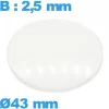 Verre avec base 43 mm bombé circulaire de montre en verre minéral