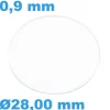 Verre Circulaire Plat pour montre Saphir Sternkreuz 28 mm épaisseur 0,9 mm résistant aux rayures