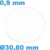 Verre Circulaire Plat pour montre Saphir Sternkreuz 30,80 mm épaisseur 0,9 mm inrayable