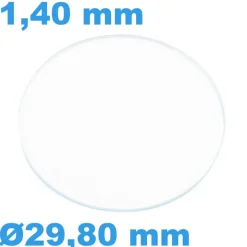 Verre Circulaire Plat pour montre Saphir Sternkreuz 29,80 mm épaisseur 1,40 mm résistant aux rayures