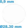 Verre Circulaire Sternkreuz pour montre Saphir Plat 28,30 mm épaisseur 0,9 mm résistant aux rayures