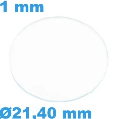 Verre de montre Saphir Plat Rond 21,4 mm épaisseur 1 mm inrayable