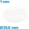 Verre en verre minéral circulaire pour montre 39,6 mm bombé
