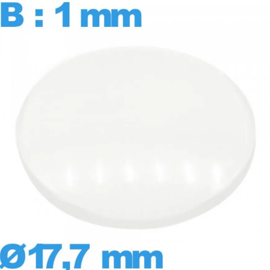 Verre en verre minéral circulaire montre avec base 17,7 mm bombé