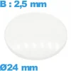 Verre en verre minéral circulaire montre avec base 24 mm bombé