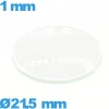 Verre en verre minéral circulaire pour montre 21,5 mm bombé
