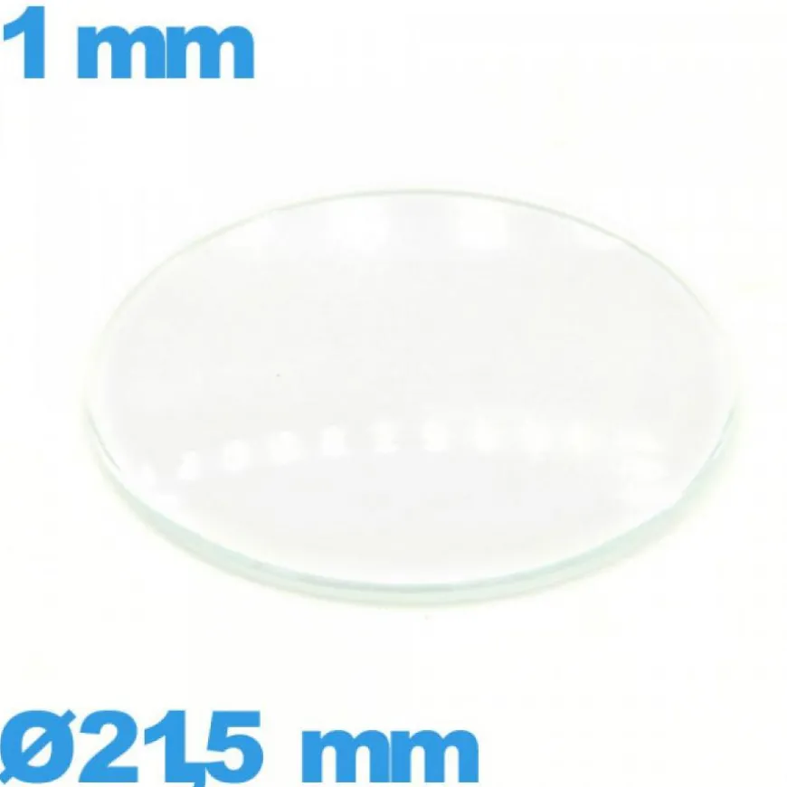 Verre en verre minéral circulaire pour montre 21,5 mm bombé