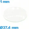 Verre en verre minéral circulaire pour montre 37,4 mm bombé