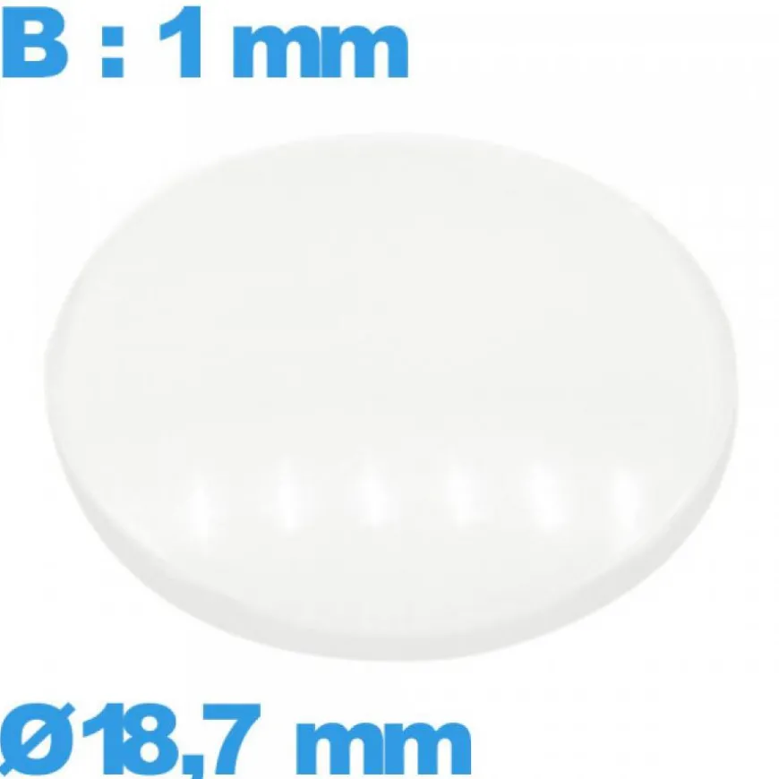 Verre 18,7 mm avec base bombé de montre en verre minéral circulaire