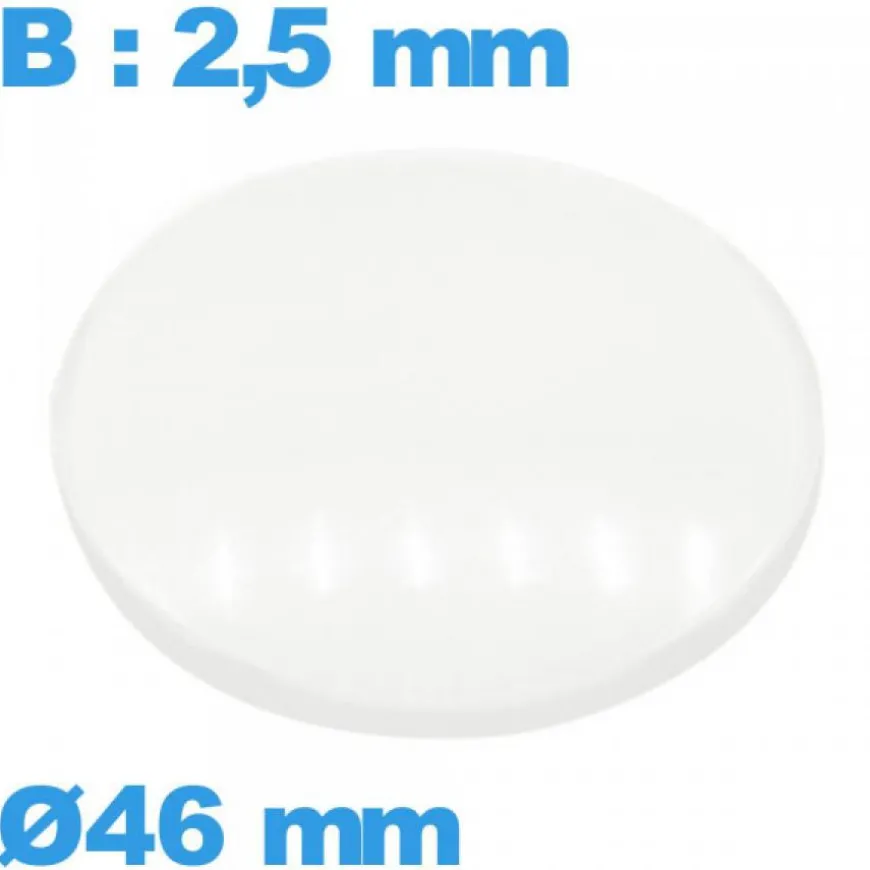 Verre 46 mm avec base bombé de montre en verre minéral circulaire