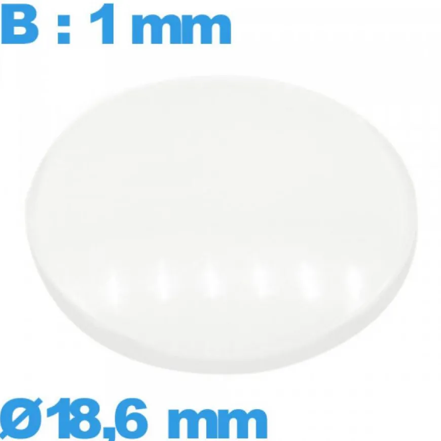 Verre 18,6 mm avec base bombé de montre en verre minéral circulaire