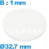 Verre 32,7 mm avec base bombé montre verre minéral circulaire