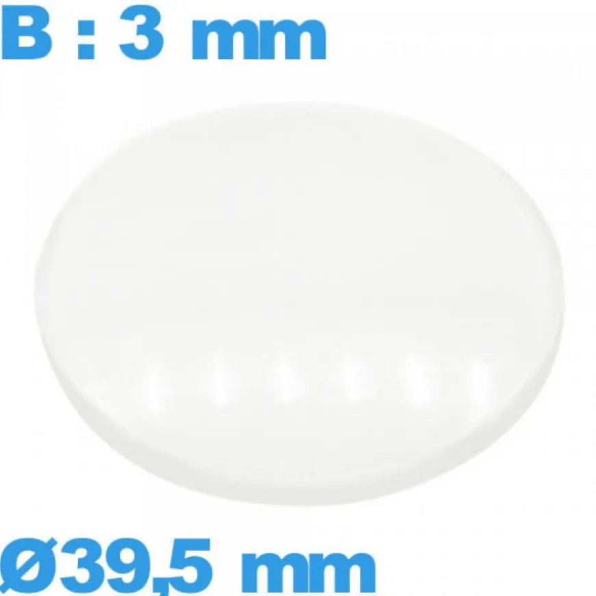Verre 39,5 mm avec base bombé pour montre verre minéral circulaire