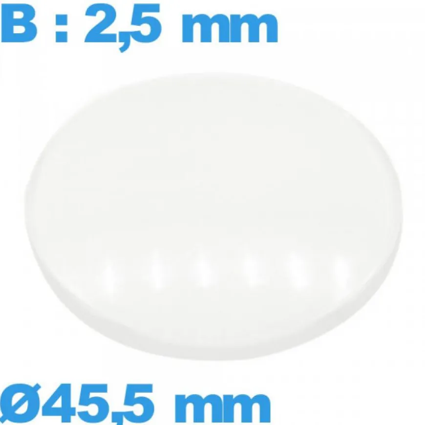 Verre 45,5 mm avec base bombé pour montre en verre minéral circulaire
