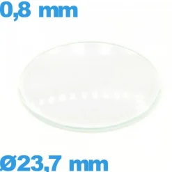 Verre 23,7 mm bombé circulaire de montre en verre minéral