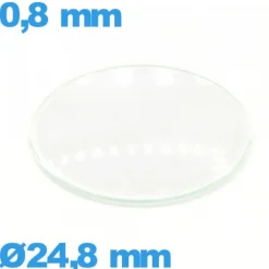 Verre 24,8 mm bombé circulaire de montre verre minéral