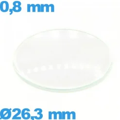 Verre 26,3 mm bombé circulaire de montre verre minéral