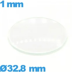 Verre 32,8 mm bombé circulaire de montre verre minéral