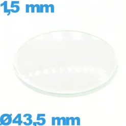 Verre 43,5 mm bombé circulaire montre verre minéral