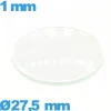 Verre 27,5 mm bombé circulaire montre en verre minéral