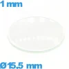 Verre 15,5 mm bombé circulaire montre en verre minéral