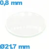 Verre 21,7 mm bombé circulaire montre verre minéral