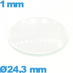 Verre 24,3 mm bombé circulaire montre verre minéral
