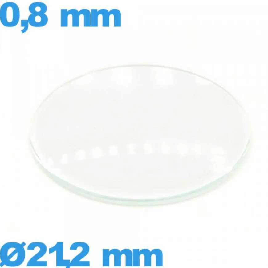 Verre 21,2 mm bombé circulaire pour montre verre minéral