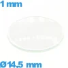 Verre 14,5 mm bombé de montre en verre minéral circulaire