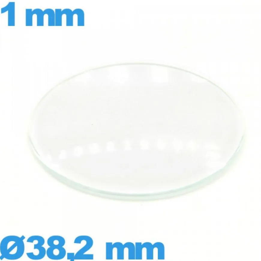 Verre 38,2 mm bombé de montre en verre minéral circulaire