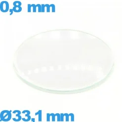 Verre 33,1 mm bombé de montre en verre minéral circulaire