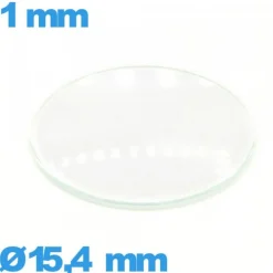 Verre 15,4 mm bombé de montre verre minéral circulaire