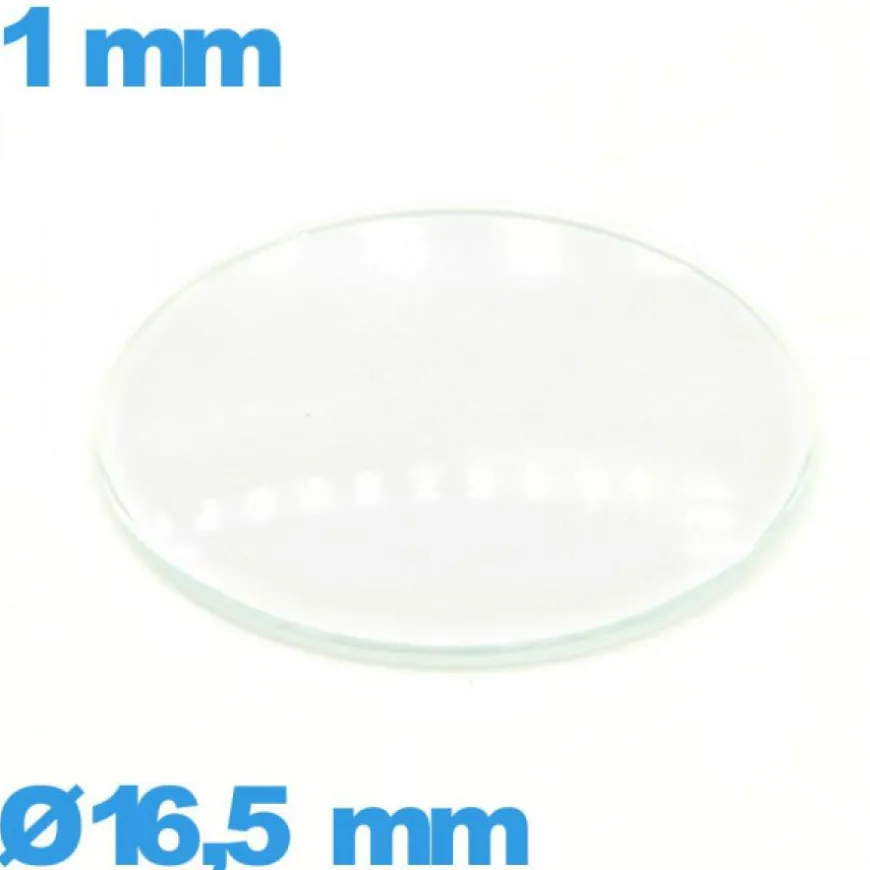 Verre 16,5 mm bombé montre verre minéral circulaire
