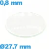 Verre 27,7 mm bombé pour montre verre minéral circulaire