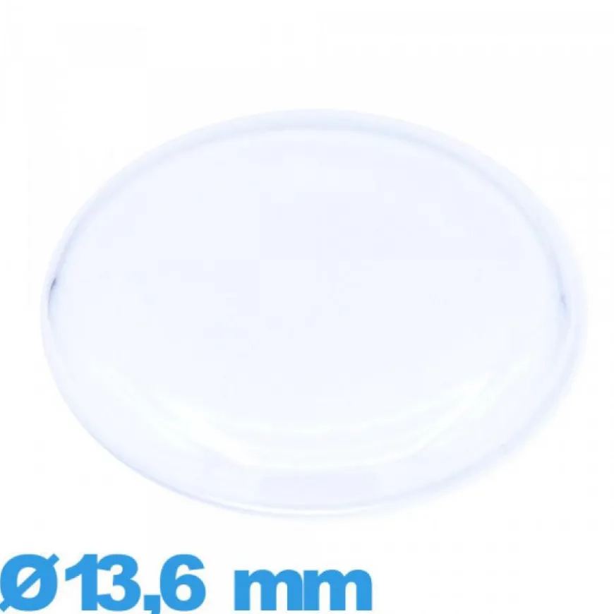 Verre 13,6 mm cambrure prononcée Circulaire montre plexiglas