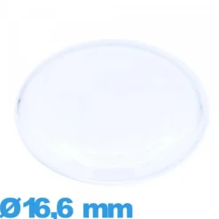 Verre 16,6 mm cambrure prononcée Circulaire montre en acrylique